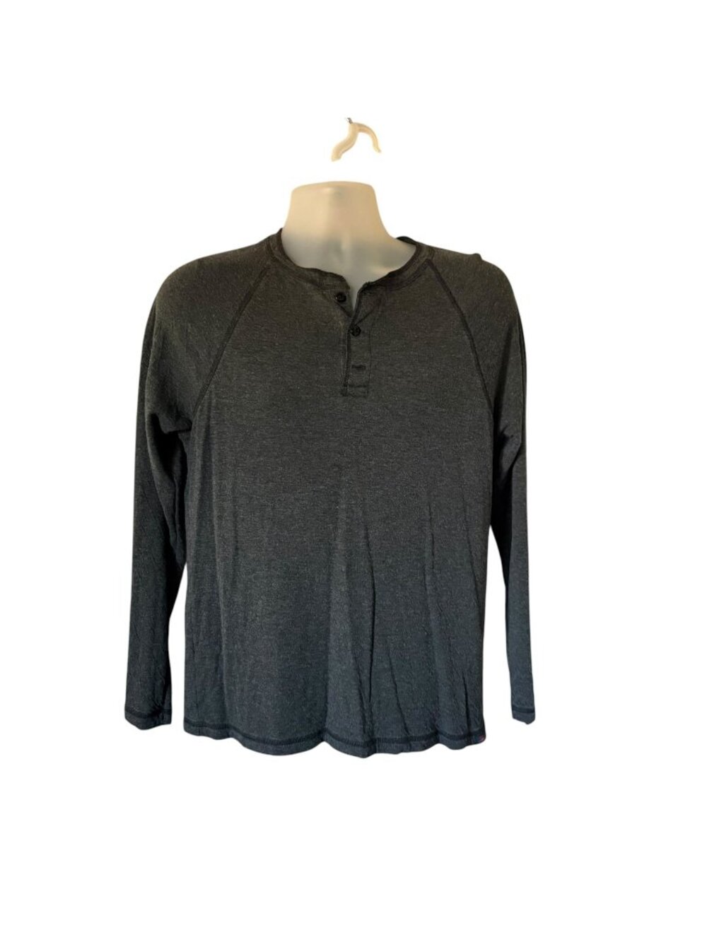 Faherty Shirt Mens MED Gray Henley Long Sleeve Cloud Cotton Lightweight Pullover